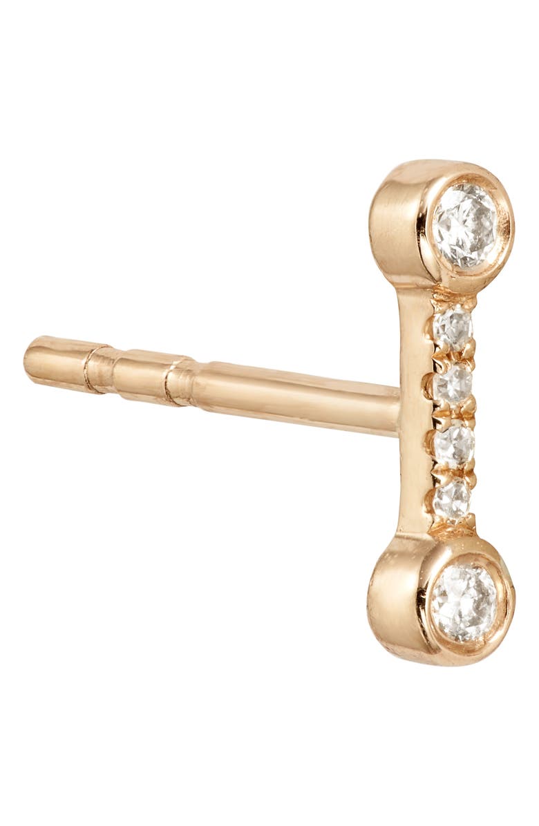 EF Collection Bezel Diamond Stud Earrings, Alternate, color, Yellow Gold/ Diamond