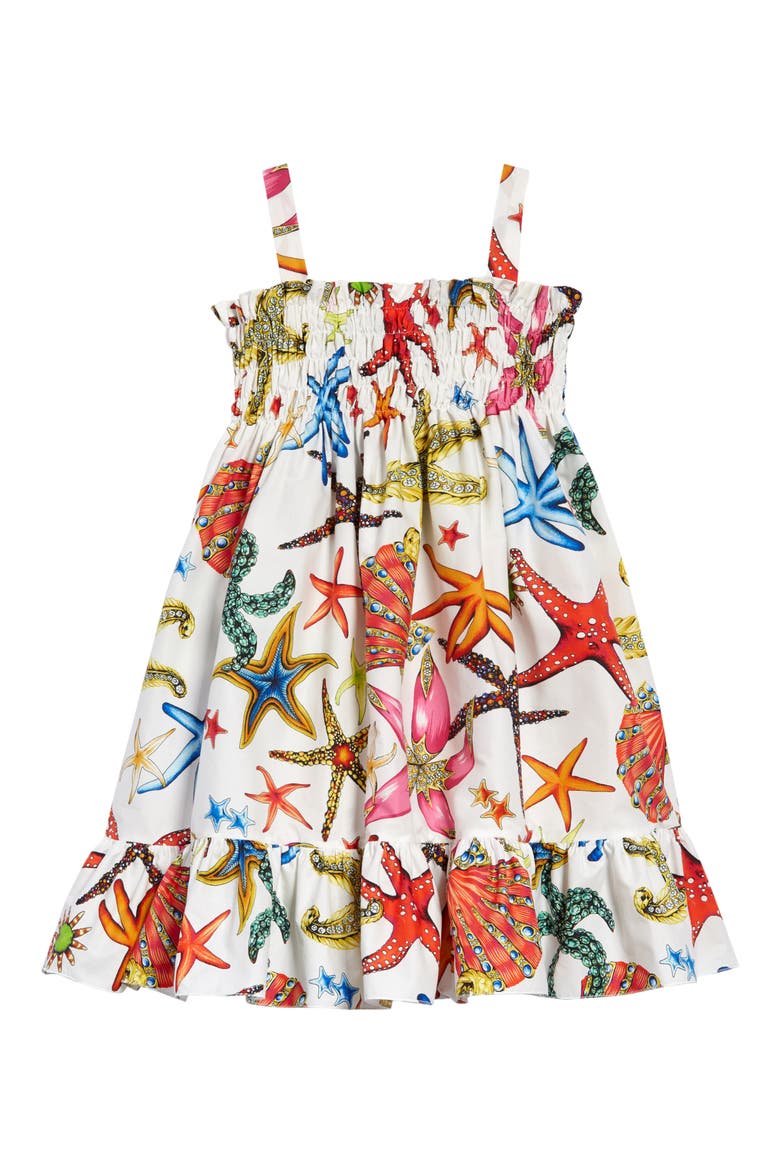 Kids' Trésor de la Mer Print Poplin Sundress, Alternate, color, WHITE MULTI