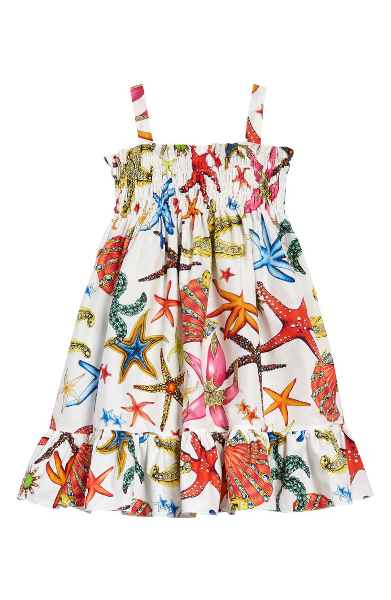 Versace Kids' Trésor de la Mer Print Poplin Sundress, Alternate, color, 