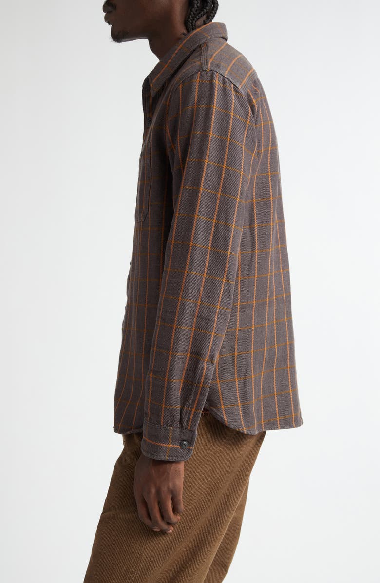 Double RL Plaid Cotton Twill Work Shirt, Alternate, color, Plum/ Orange