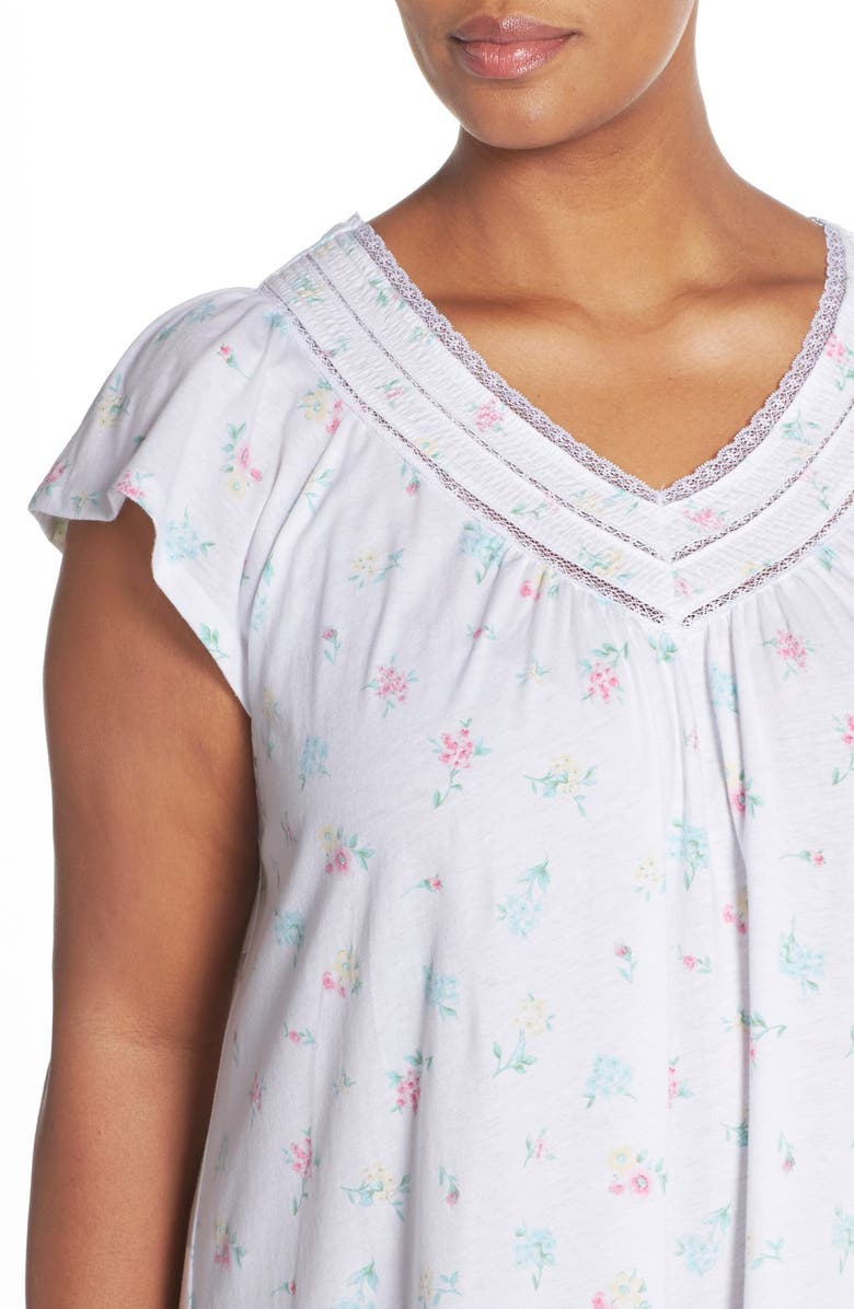 Carole Hochman Designs Floral Cotton Long Nightgown, Alternate, color, 