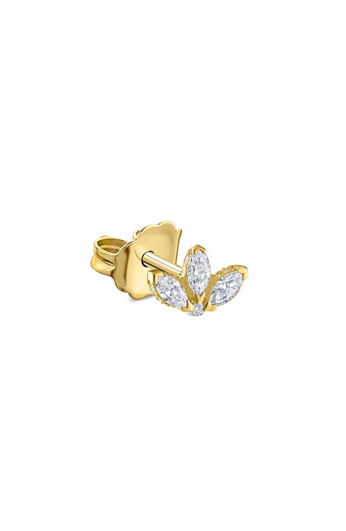 Maria Tash Engraved Diamond Lotus Single Stud Earring In Gold