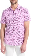 Robert Graham Bramwell Floral Short Sleeve Knit Button-Up Shirt