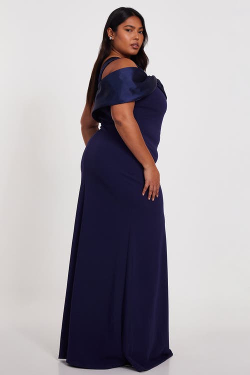 Quiz Plus Size One Shoulder Satin/scuba Crepe Maxi Dress