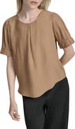 DKNY Crinkle Texture Short Sleeve Top