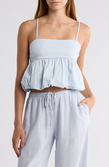Bubble Peplum Crop Top