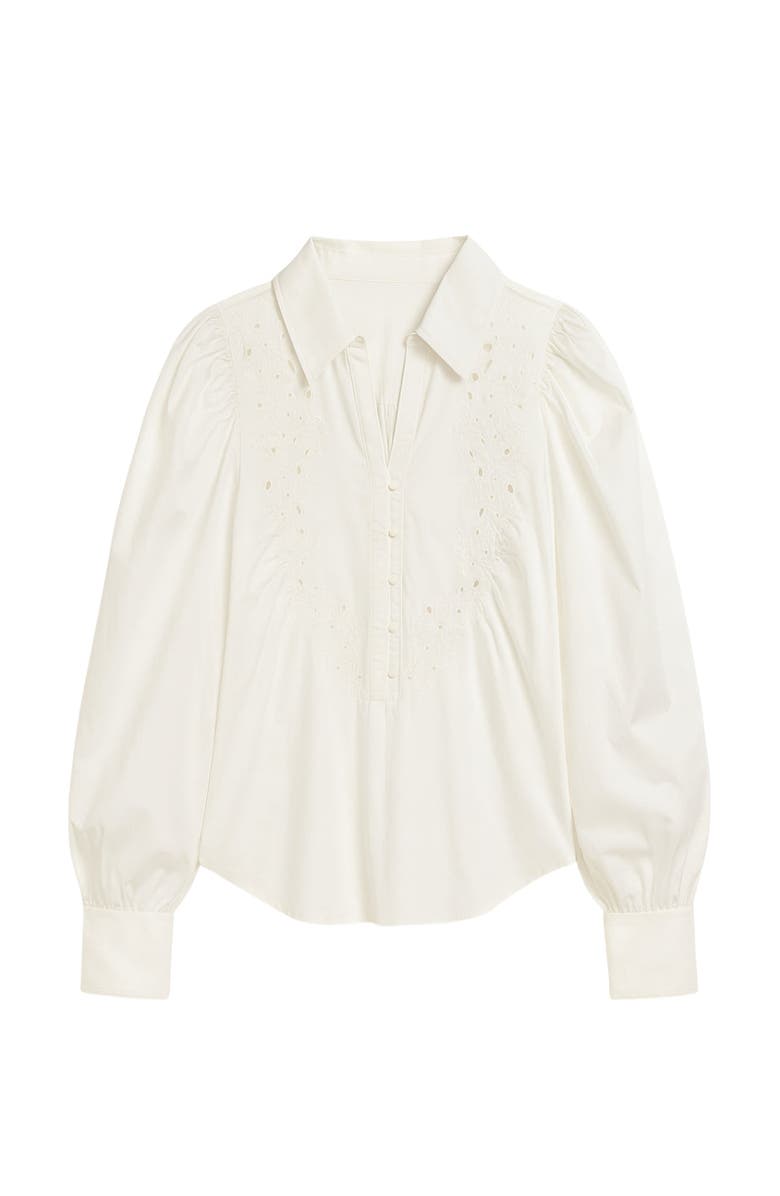 Rebecca Taylor Rachelle Pop Over Blouse, Alternate, color, Ivory