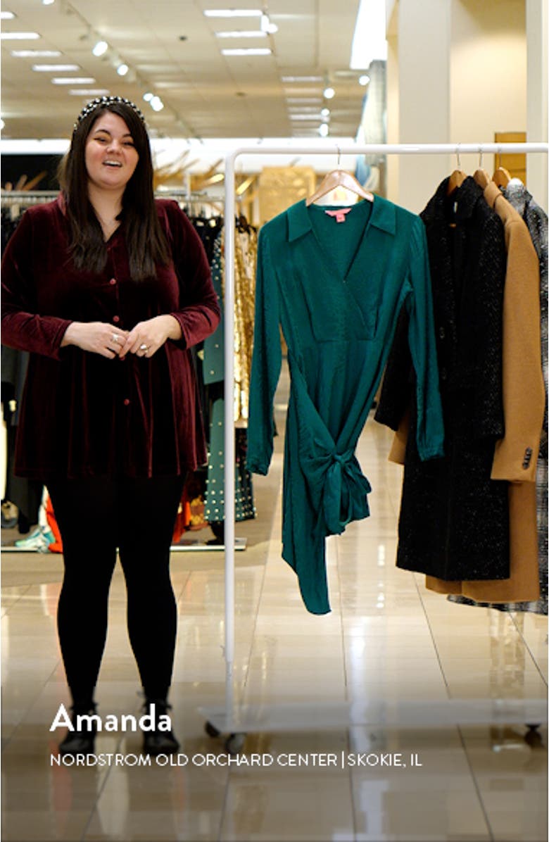 Nicolina Animal Jacquard Long Sleeve Wrap Dress, sales video thumbnail