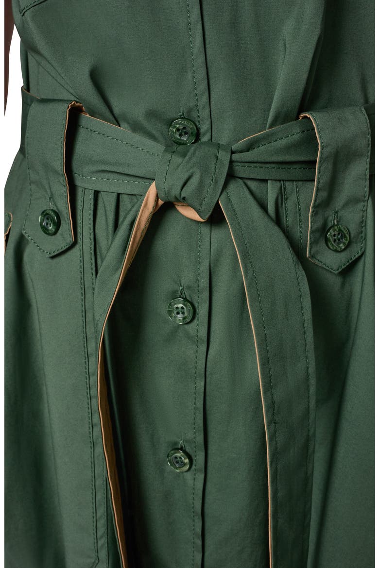 Short Sleeve Stretch Cotton Shirtdress, Alternate, color, VERDE/ FAWN