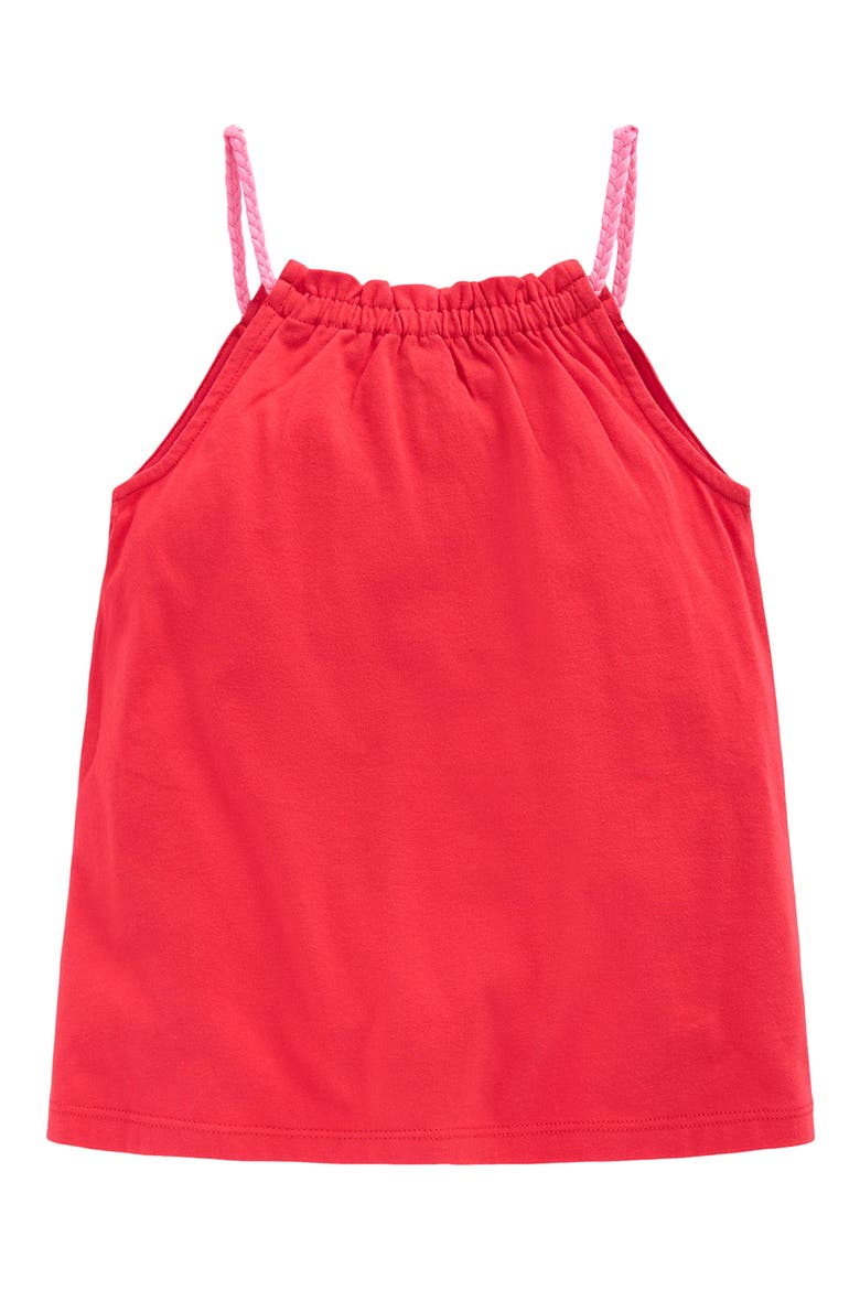 Kids' Embroidered Cotton Tank, Alternate, color, SPICY RED
