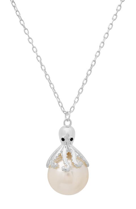 Octopus 12-13mm Imitation Pearl Pendant Necklace