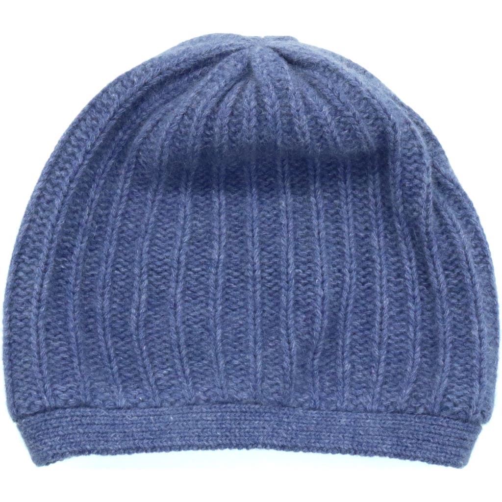 Portolano Rickrack Stitch Wool Blend Beanie In Blue