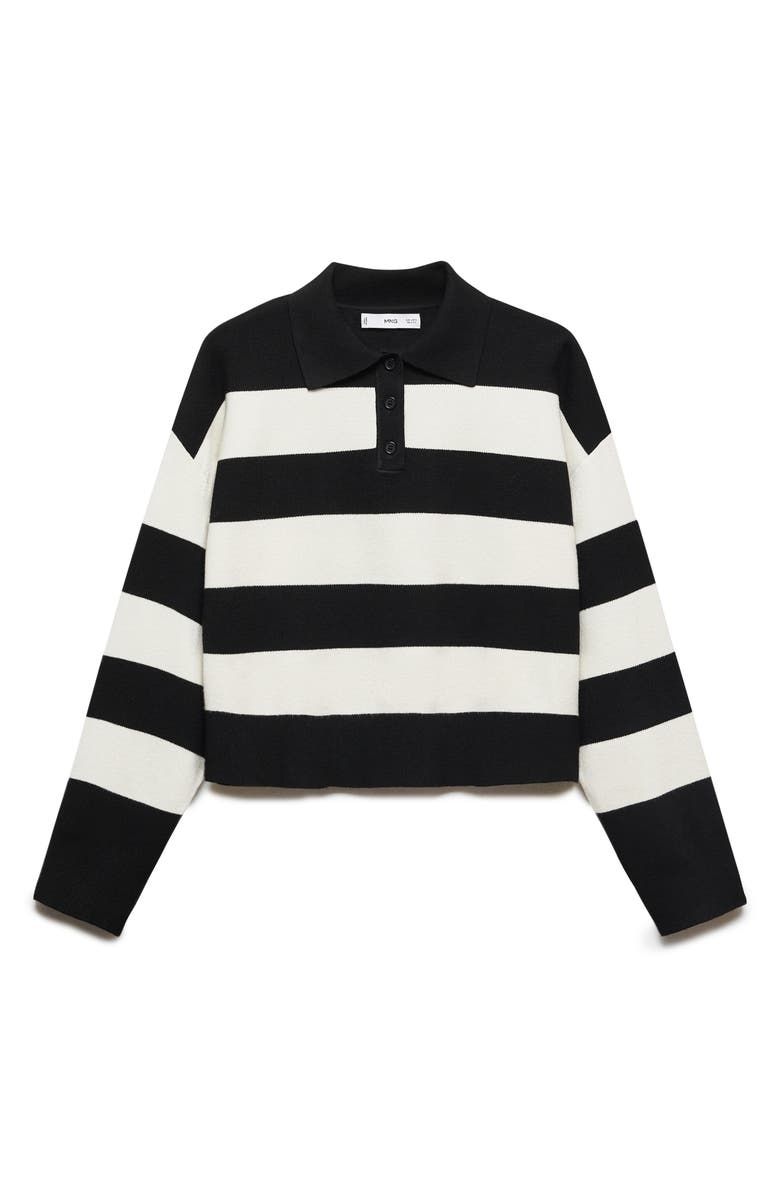 MANGO Stripe Polo Sweater, Alternate, color,