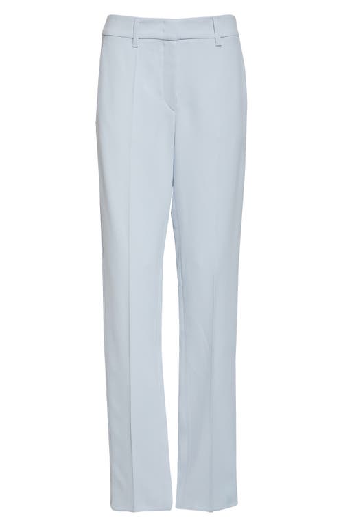 Shop Emporio Armani Cady Crepe Straight Leg Pants In Zen Blue