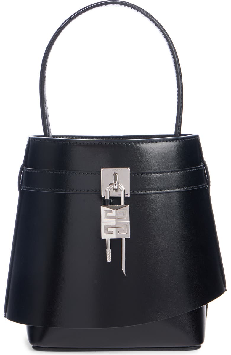 Givenchy Shark Lock Leather Bucket Bag, Alternate, color,