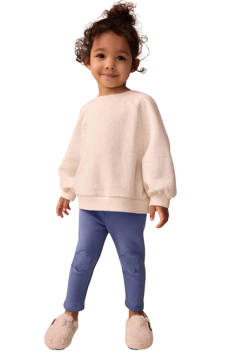 NEXT Kids' Floral Knee Patch Leggings, Alternate, color, Blue