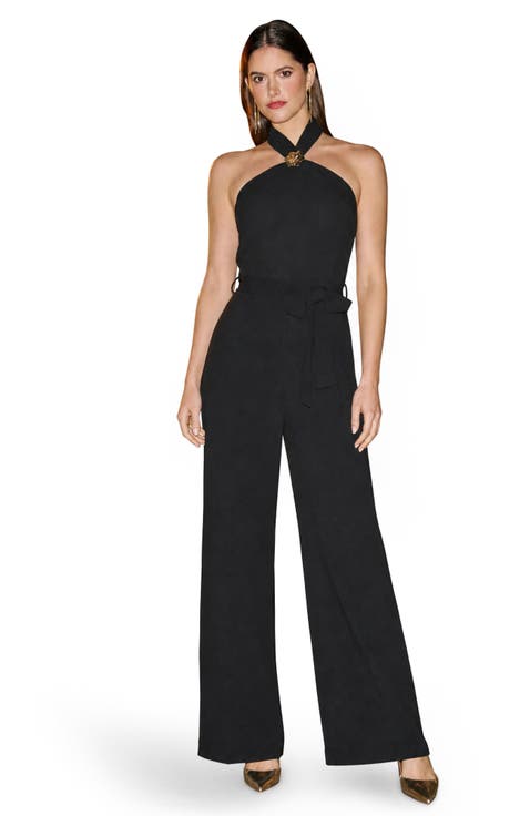 Cross Over Halter Neck Jumpsuit