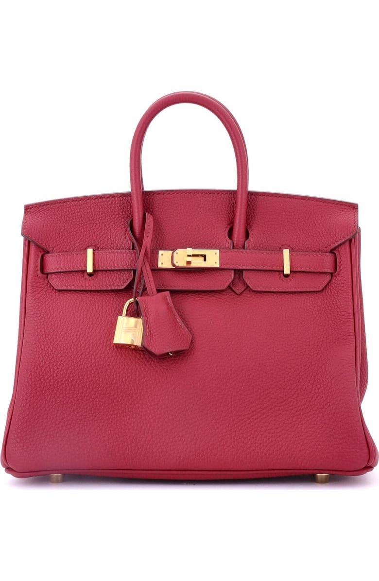 Pre-Owned Hermes Birkin Handbag Red Togo with Gold Hardware 25, Main, color,