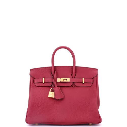 Pre-owned Hermes Hermes Birkin Handbag Red Togo With Gold Hardware 25 In Red