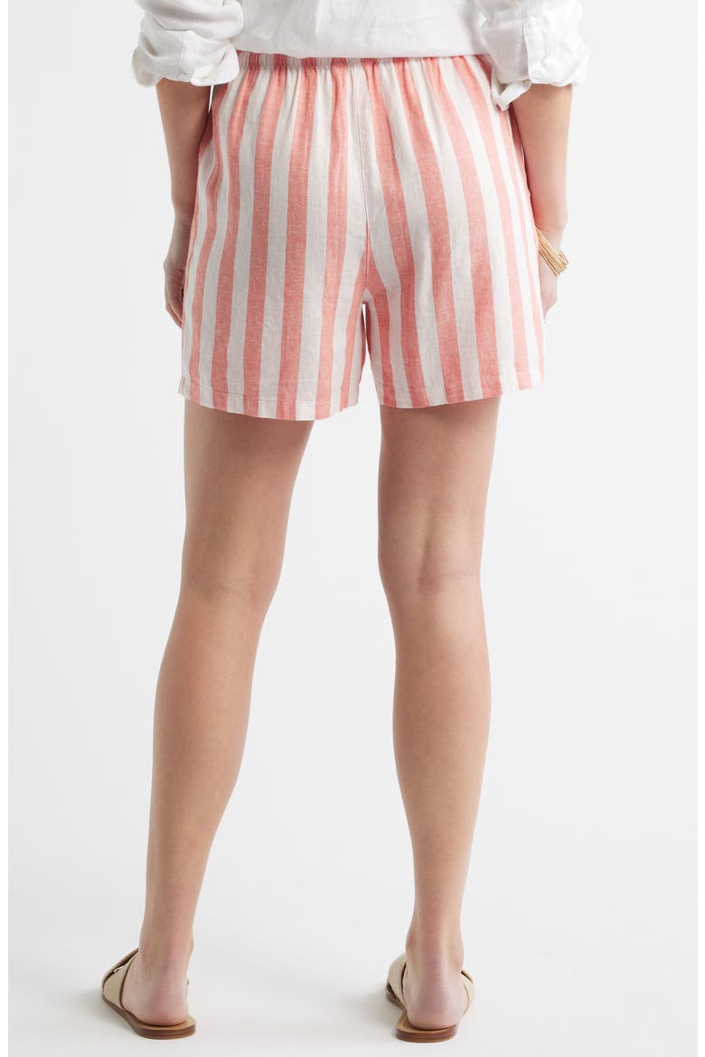 Easy Linen Blend Shorts, Alternate, color, PINK- CORAL CABANA STRIPE