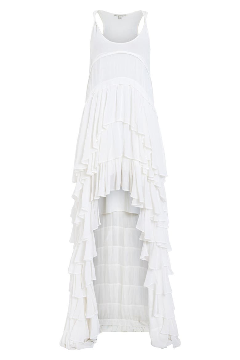 Cavarly Tiered High-Low Dress, Alternate, color, WHITE