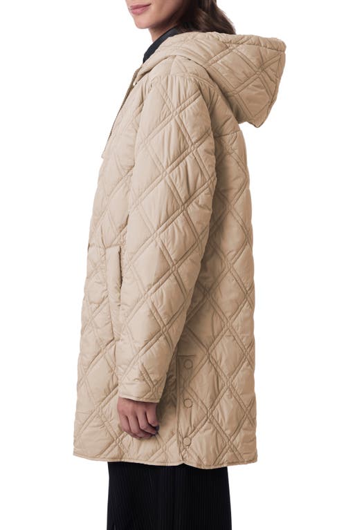 Bernardo Hooded Quilted Liner Jacket In Light Beige