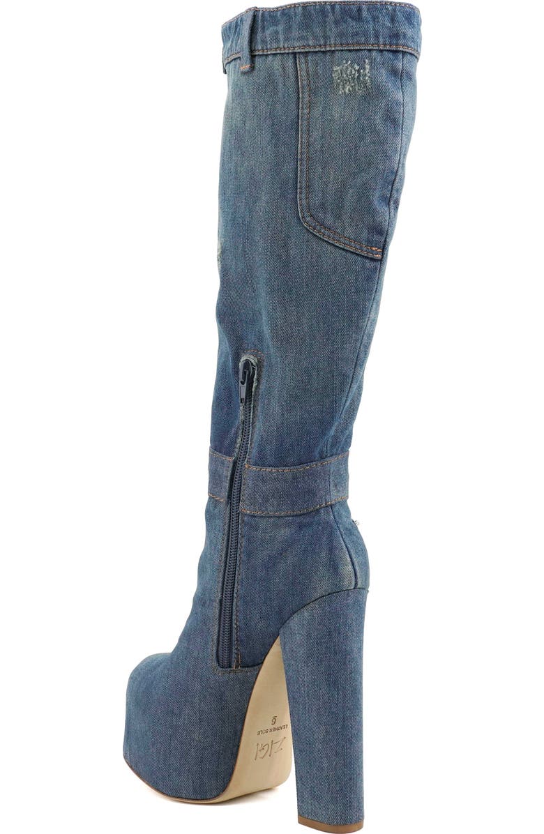 ZIGI Candida Platform Knee High Boot, Alternate, color, Blue Denim