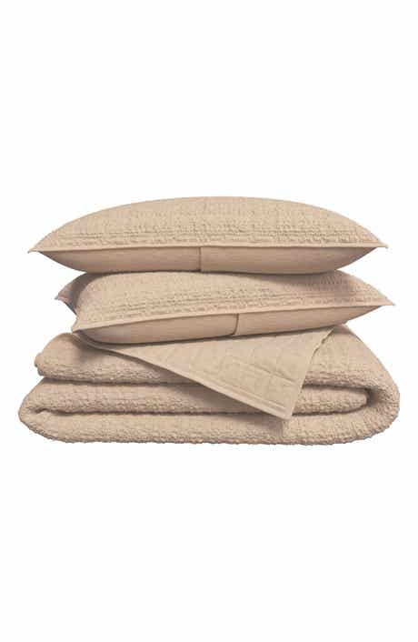 Reversible Honeycomb Waffle Cotton Quilt & Sham Set