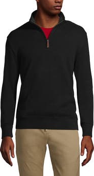 Lands' End Bedford Rib Quarter Zip Pullover Sweater