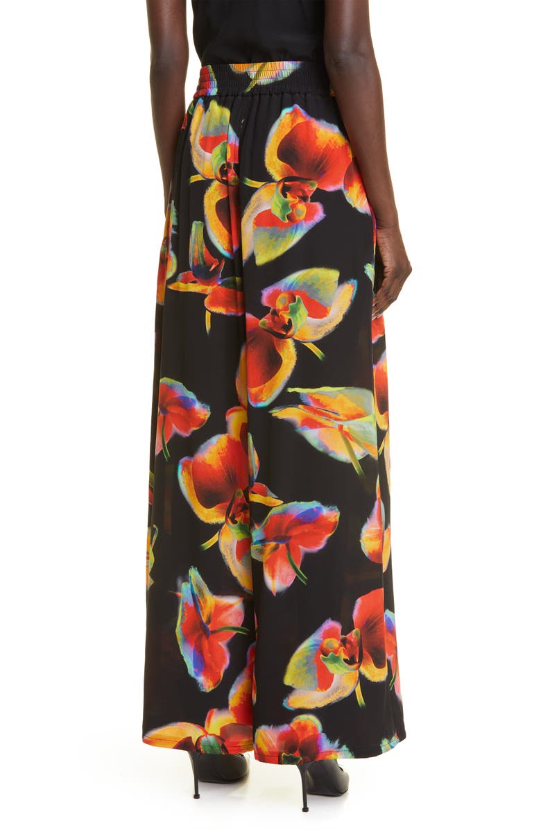 McQueen Floral Silk Wide Leg Pants, Alternate, color,