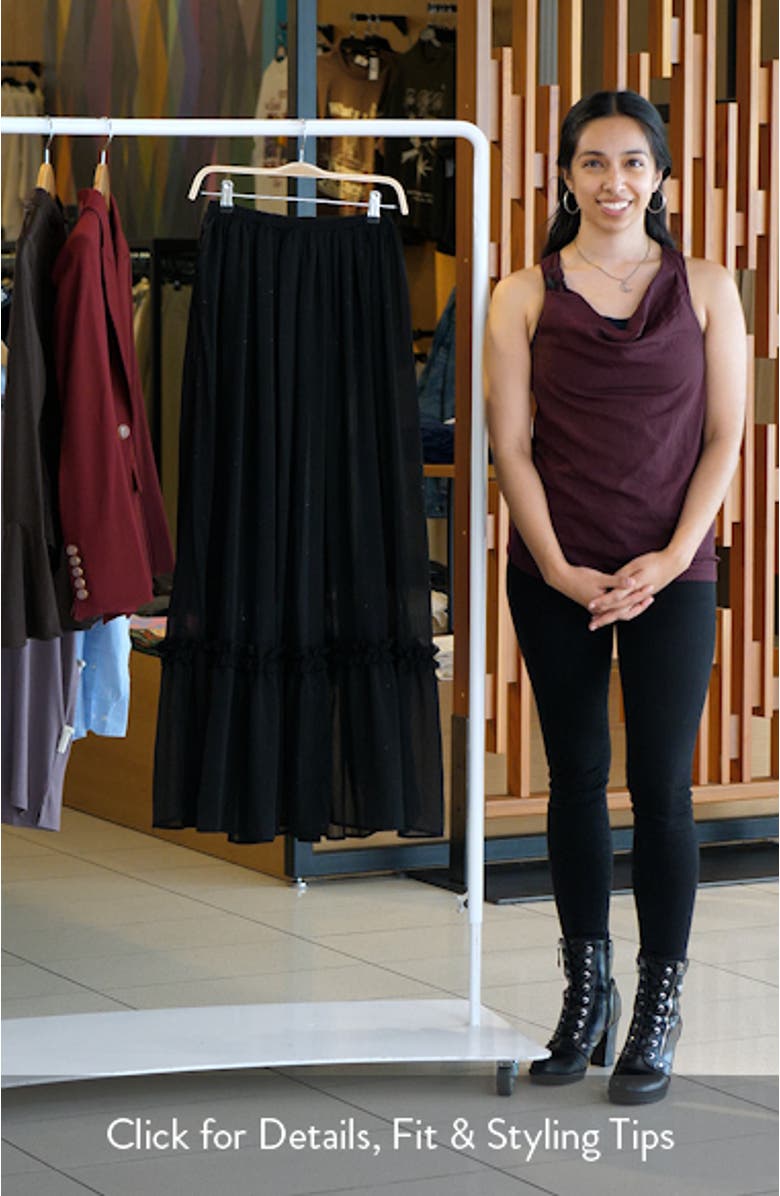 Allegra Rhinestone Chiffon Maxi Skirt, sales video thumbnail