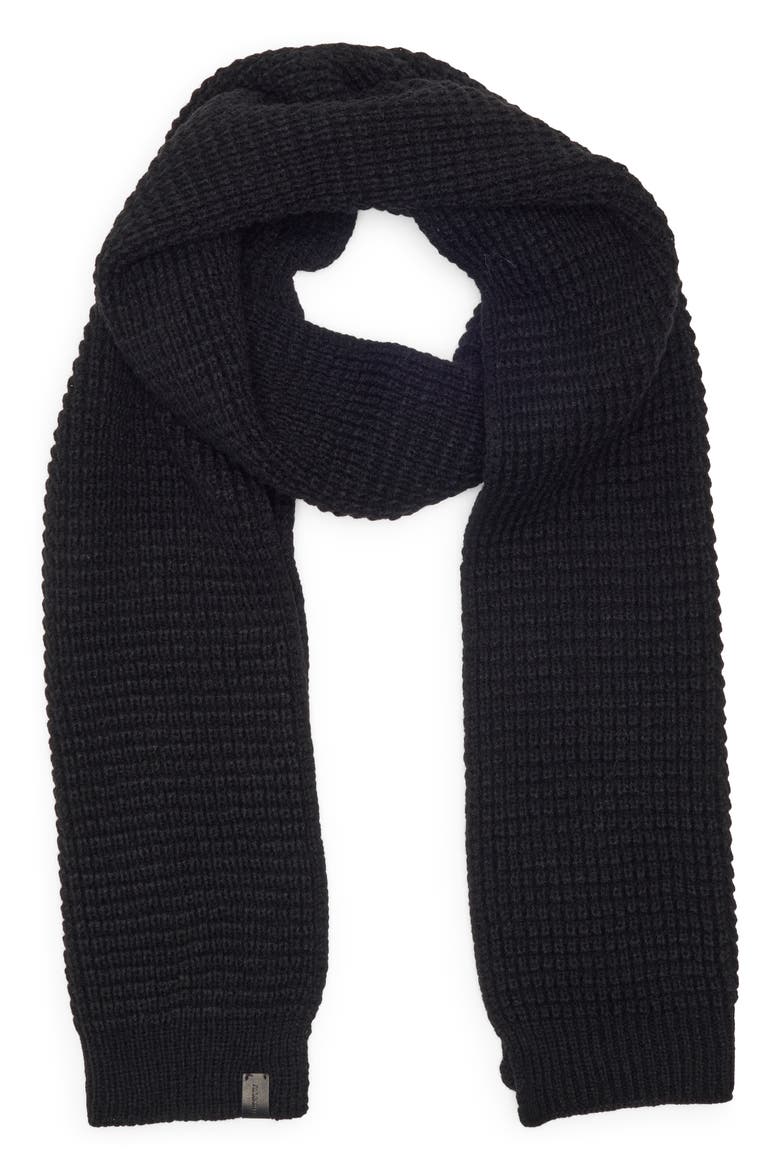 Knit Stitch Scarf, Main, color, BLACK 001