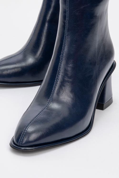 Prologue Shoes Maura Block Heel Boot In Blue