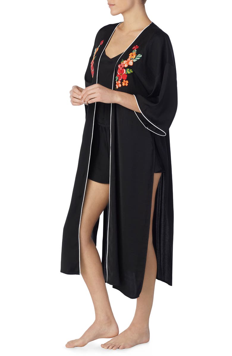 Room Service Pjs ROOM SERVICE Tie Front Satin Kimono, Alternate, color, 