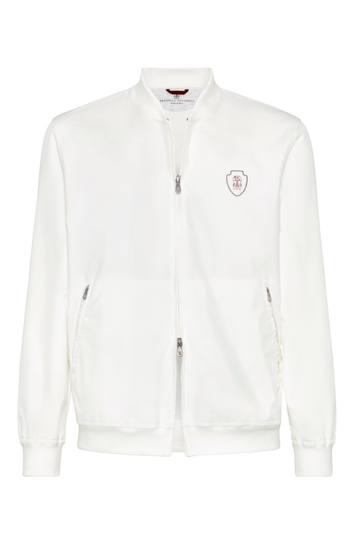 Brunello Cucinelli Nylon Sweatshirt With Logo And Zipper In Gray
