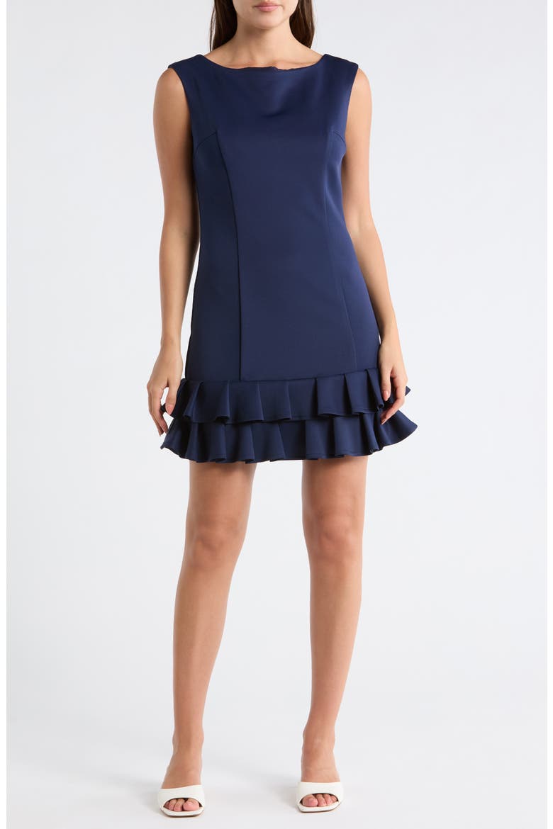 Sleeveless Ruffle Hem Dress, Main, color, SPRING NAVY