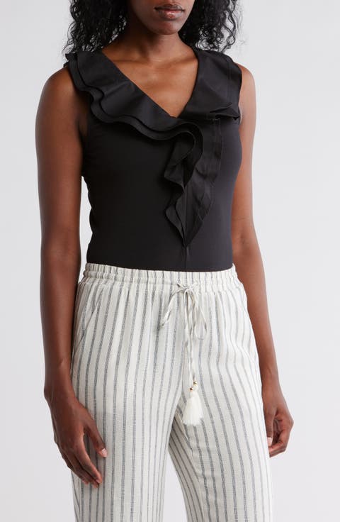 Mixed Media Ruffle Tank