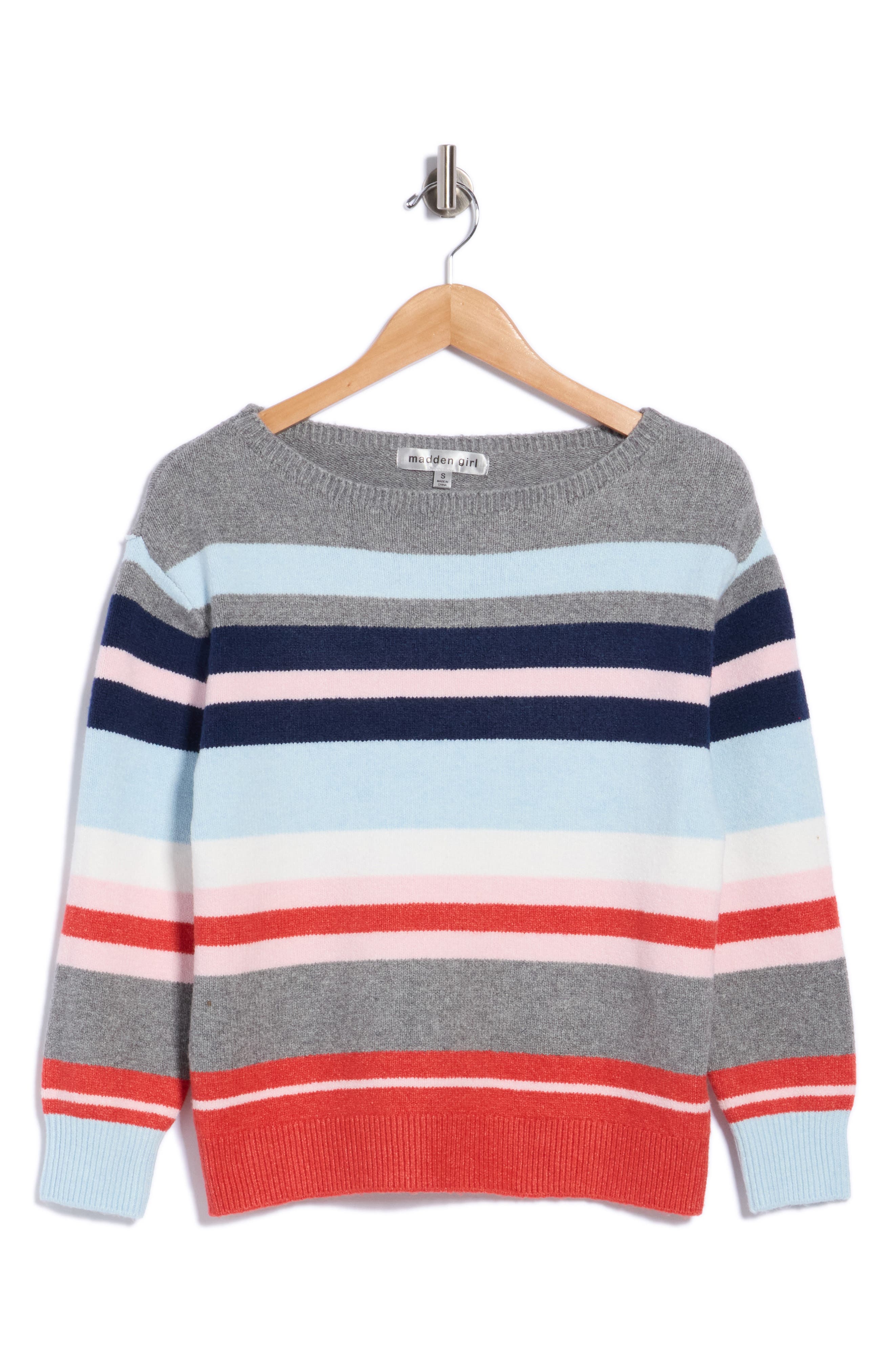 Stripe Boat Neck Sweater