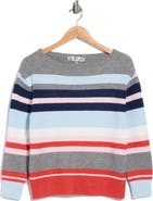 Madden Girl Stripe Boat Neck Sweater
