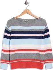 Madden Girl Stripe Boat Neck Sweater