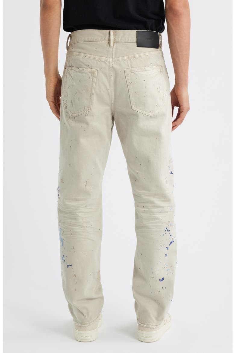 Double Paint Embroidered Straight Leg Jeans, Alternate, color, KHAKI
