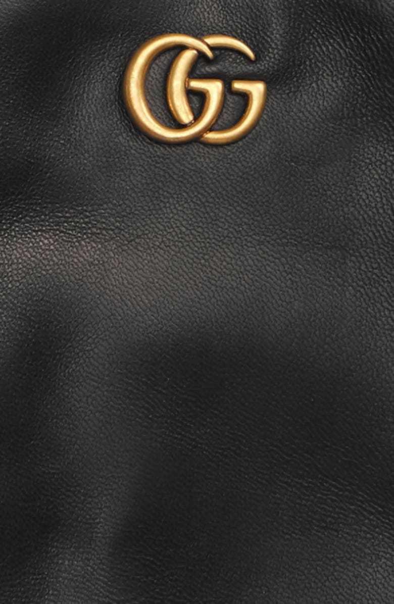 Gucci Maya Double-G Leather Gloves, Alternate, color, 