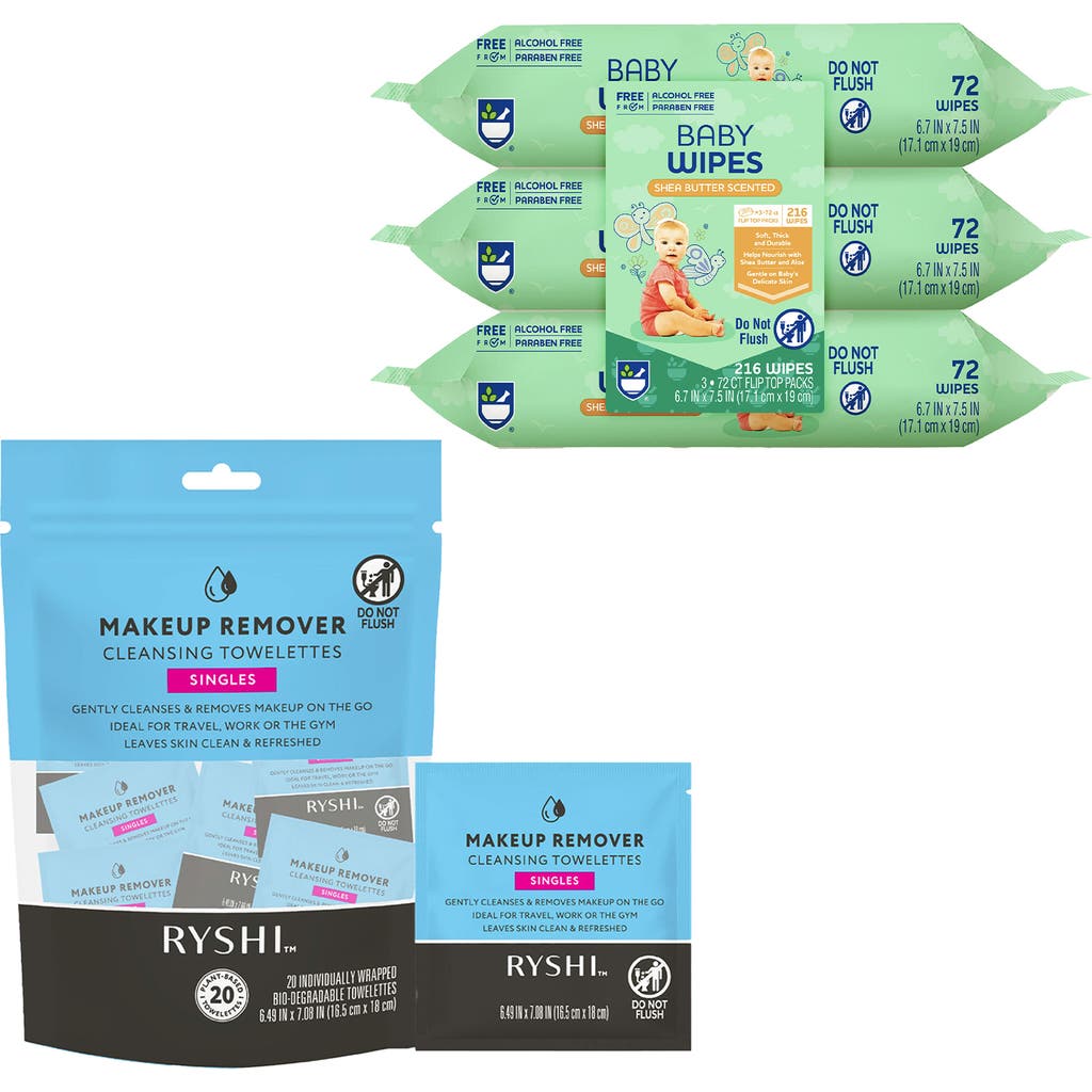 Pursonic Everyday Care & Clean Bundle Baby Wipes With Aloe + Makeup Remover Cleansing Towelettes In Multi