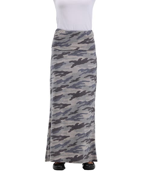 Essential Womens Soft Stretch Elastic Waist Maxi Skirt