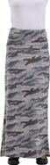 24seven Comfort Apparel Essential Womens Soft Stretch Elastic Waist Maxi Skirt