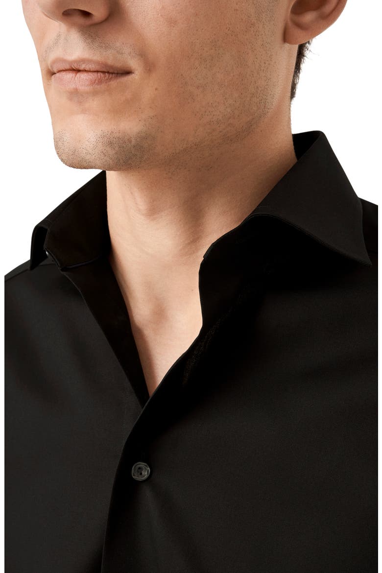 eton slim fit dress shirt White Textured Twill Men's 17 balanced collar is the perfect with a bow tie but can also be worn with no tie on less formal occasions eton-slim-dress-shirt-10001397023 | Norton Ditto