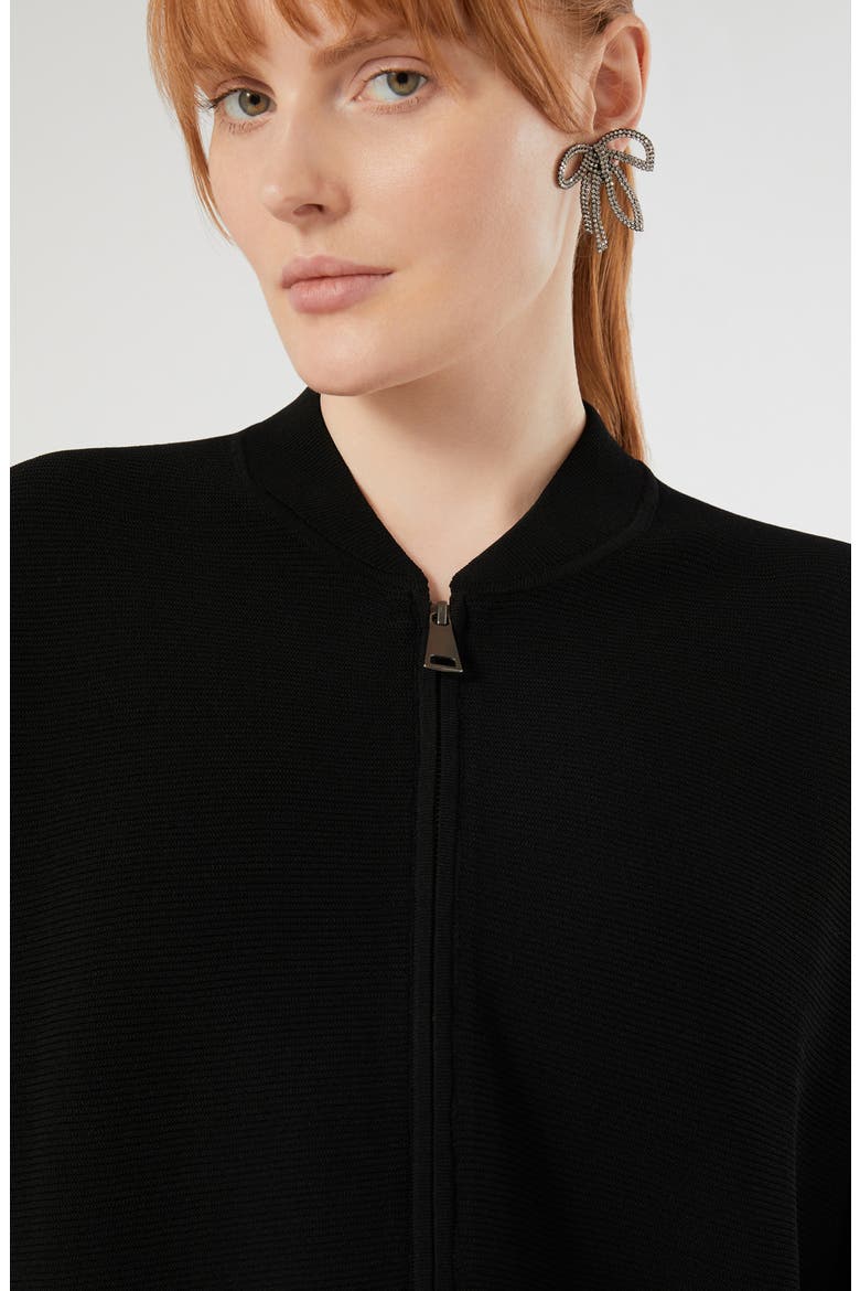 Rafia Bomber Jacket, Alternate, color, BLACK
