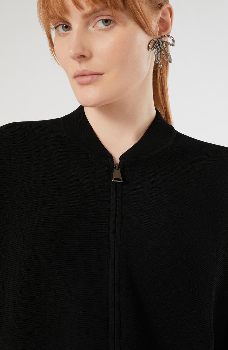 Marina Rinaldi Rafia Bomber Jacket, Alternate, color, Black