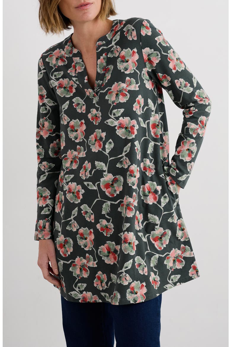 Wreathe Organic Cotton Tunic, Main, color, ARTIST CAMELLIA COPP