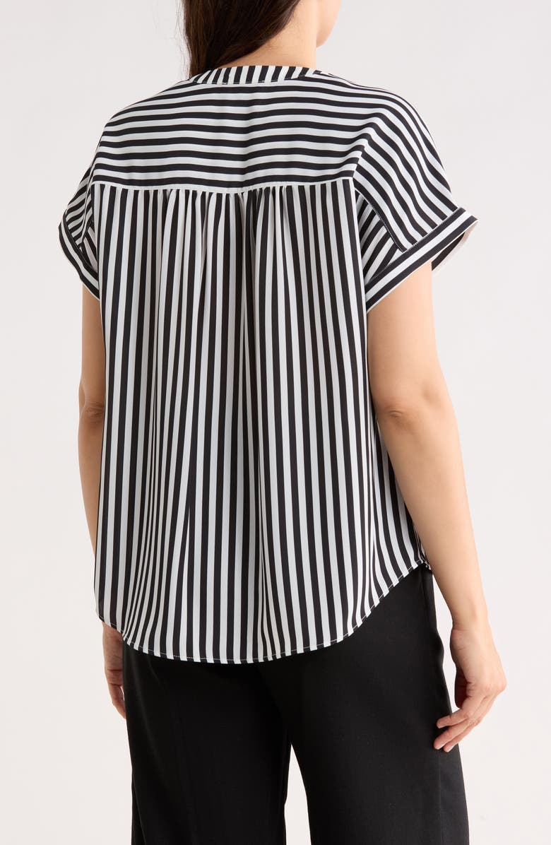 Gemma + Jane V-Neck Popover Top, Alternate, color, Black/ White